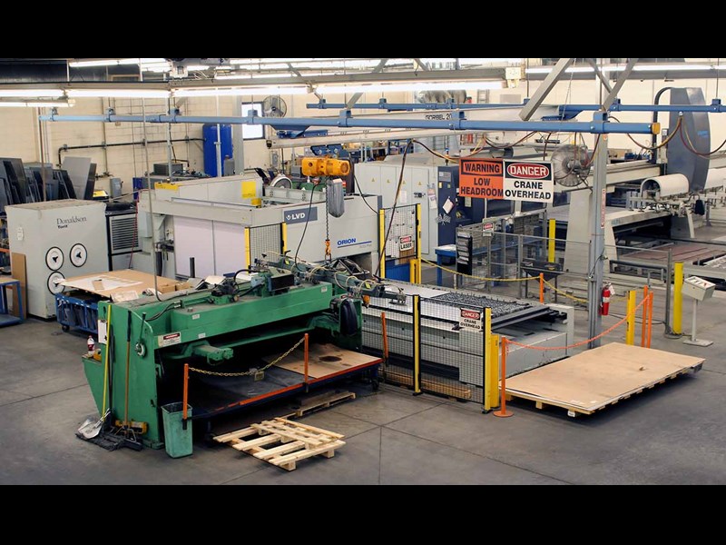 Aerial view of shop floor