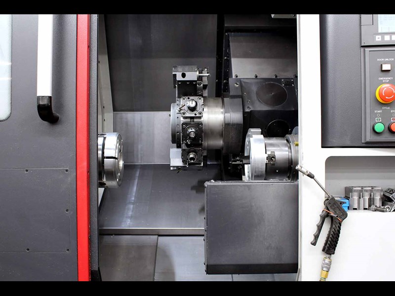 View of Amada machine cutting bay